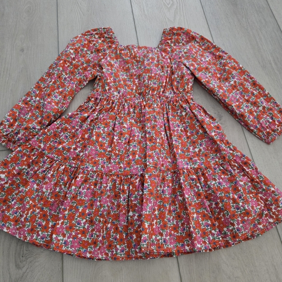 NEW Crewcuts Red & White Smocked Sundress Bishop Sleeves Size 6 Liberty Print - Picture 4 of 4